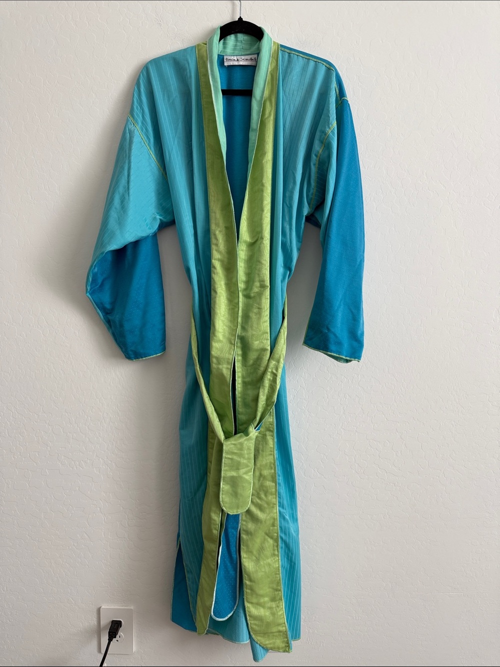 Fernando Sanchez Colorblock Belted Longline Robe Multicolor Size M/L